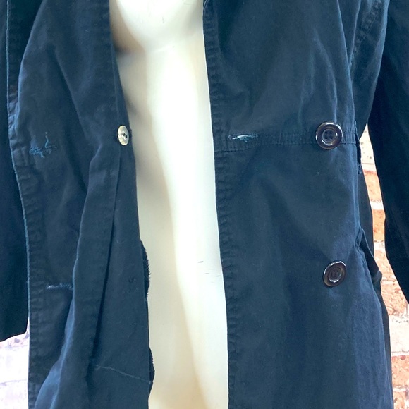 Miss LiLi Trench Coat Midi Black Sz Medium - Picture 13 of 14